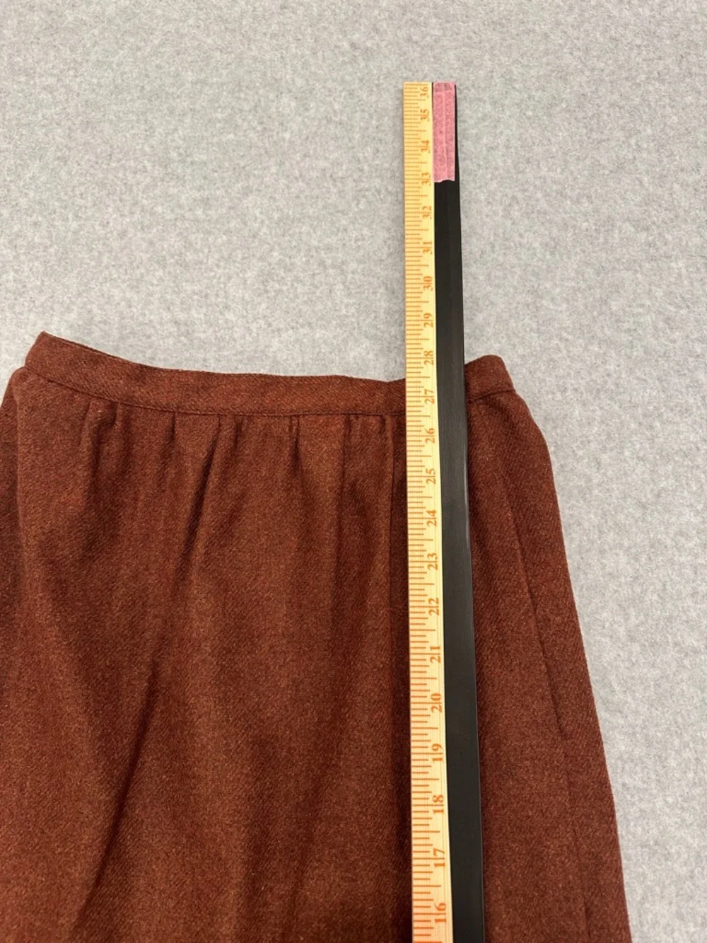 Vintage Wool Brown Midi Pencil Skirt